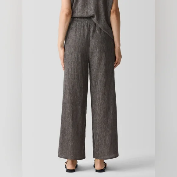 ✨ Eileen Fisher Woven Plissé Wide-Leg Pants. New! Size Medium. - Picture 3 of 15